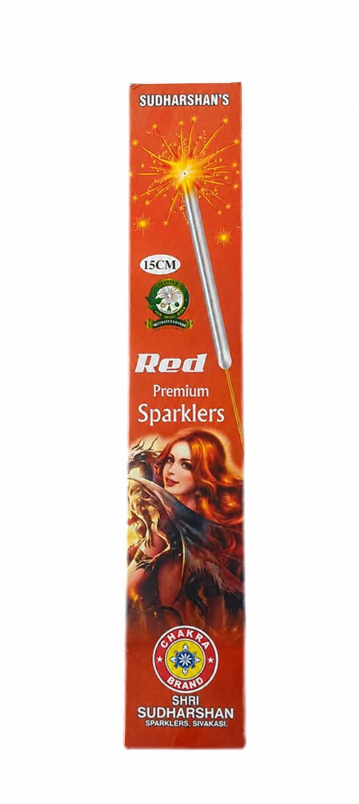15Cm Red Sparkels (10p)